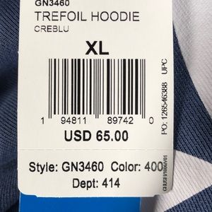 Adidas Trefoil Hoodie crew blue. Mens XL comfortable, cozy, and stylish hoodie.